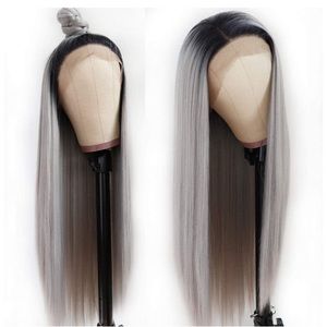 24” Long Straight Lace Front Wigs